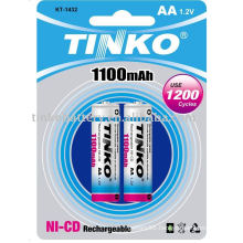 ni-cd battery size AA 1100mah good quality with CE IN CARDS